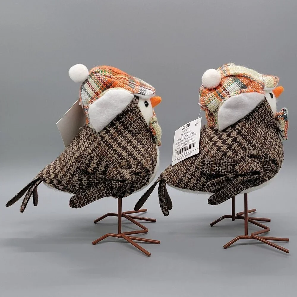 Hobby Lobby Lot of 2 Fall 2021 Autumn Decor Fabric Birds Table Top